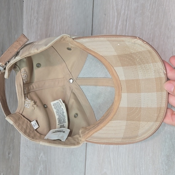 Burberry Mens Striped Beige & Tan Baseball Cap Sz Xl - Picture 3 of 15